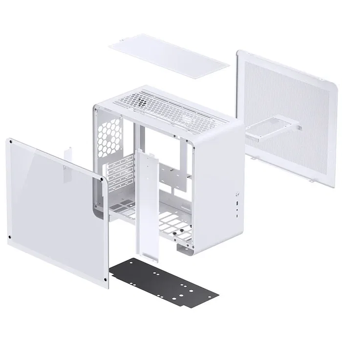 Jonsbo U4 Mini Micro-ATX Caja con Vidrio Templado, blanco