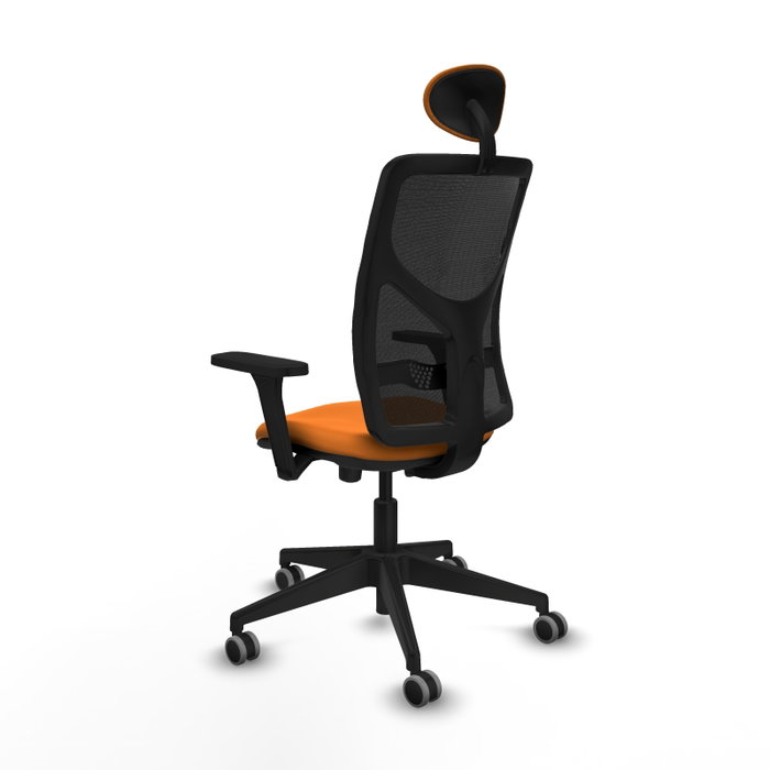 PIQUERAS Y CRESPO Silla de oficina Motilla Naranja/Negro con Mecanismo Sincro/Traslack