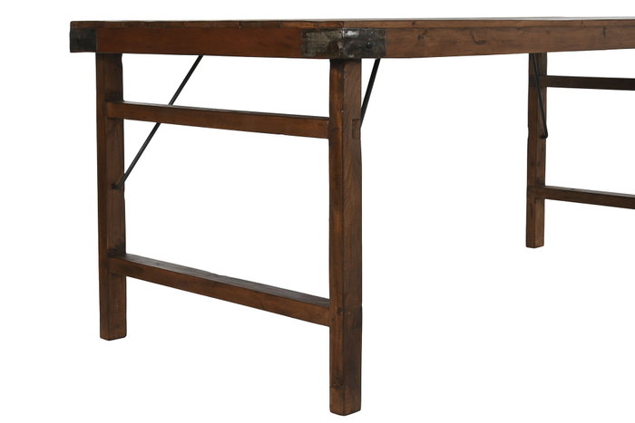 DKD Home Decor Mesa de Comedor Plegable de Madera Reciclada 180x90x76 cm