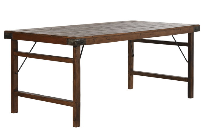 DKD Home Decor Mesa de Comedor Plegable de Madera Reciclada 180x90x76 cm