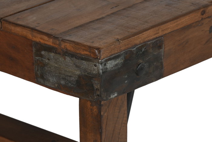 DKD Home Decor Mesa de Comedor Plegable de Madera Reciclada 180x90x76 cm