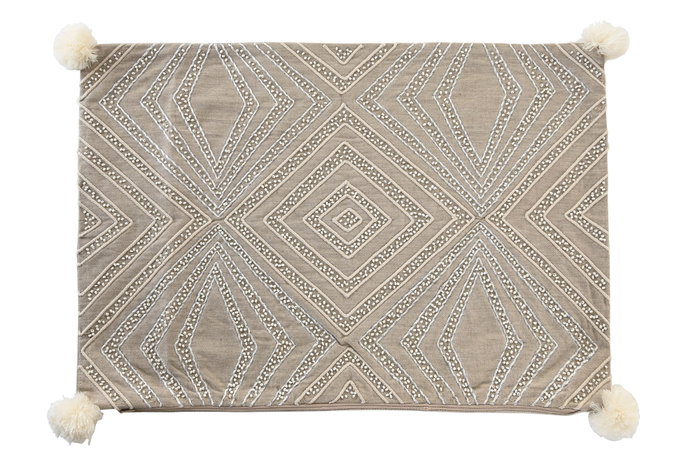 DKD Home Decor Funda Cojín Gris Algodón y Poliéster 40 x 60 cm