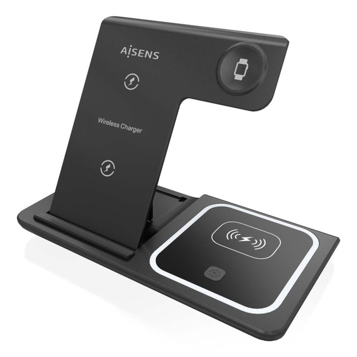 Aisens Cargador Inalámbrico 3 en 1 de 15W para Móvil, Apple Watch y Auriculares, Negro Aisens Cargador Inalámbrico 3 en 1 de 15W para Móvil, Apple Watch y Auriculares, Negro