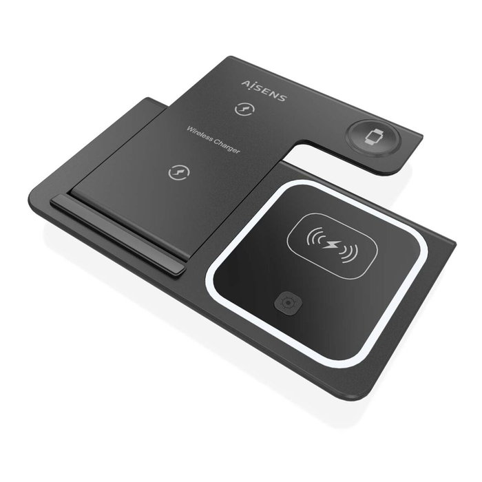 Aisens Cargador Inalámbrico 3 en 1 de 15W para Móvil, Apple Watch y Auriculares, Negro Aisens Cargador Inalámbrico 3 en 1 de 15W para Móvil, Apple Watch y Auriculares, Negro