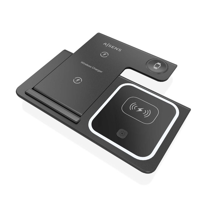 Aisens Cargador Inalámbrico 3 en 1 de 15W para Móvil, Apple Watch y Auriculares, Negro Aisens Cargador Inalámbrico 3 en 1 de 15W para Móvil, Apple Watch y Auriculares, Negro