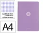 Antartik Cuaderno Espiral A4, Tapa Foam, 80 Hojas Cuadriculadas 4mm con Margen, Papel 90 g, Color Lavanda