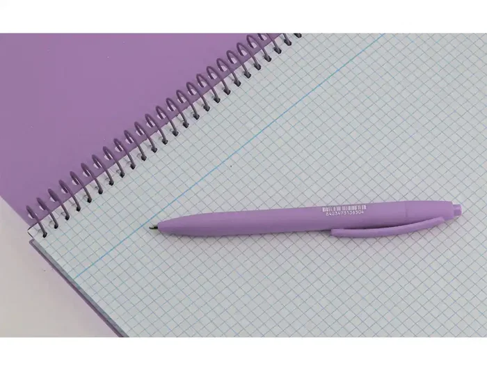 Antartik - Cuaderno Espiral A4, Tapa Foam Lavanda, 80 Hojas Cuadriculado 4mm con Margen, Papel 90 g/m²