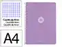 Antartik Cuaderno Espiral A4, Tapa Foam, 80 Hojas Cuadriculadas 4mm con Margen, Papel 90 g, Color Lavanda
