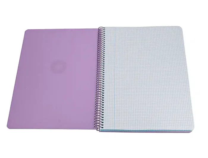 Antartik - Cuaderno Espiral A4, Tapa Foam Lavanda, 80 Hojas Cuadriculado 4mm con Margen, Papel 90 g/m²