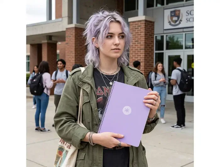 Antartik Cuaderno Espiral A4, Tapa Foam, 80 Hojas Cuadriculadas 4mm con Margen, Papel 90 g, Color Lavanda