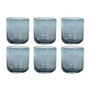 DKD Home Decor Set de 6 Vasos de Cristal Burbujas Azul 320ml