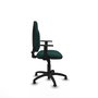 Silla de oficina Algarra con mecanismo Contacto permanente básico tapizada con Similpiel color Verde botella. Equipada con Base poliamida negra, Brazos 1Dy Topes