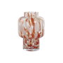 DKD Home Decor Jarrón de Cristal Terracota y Crema 15x15x21 cm