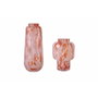 DKD Home Decor Jarrón de Cristal Terracota y Crema 15x15x21 cm