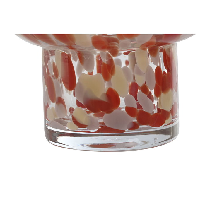 DKD Home Decor Jarrón de Cristal Terracota y Crema 15x15x21 cm
