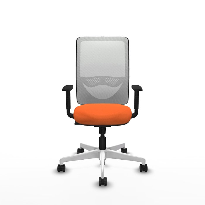 PIQUERAS Y CRESPO Silla de oficina Zulema con Mecanismo Sincro, Naranja y Blanco