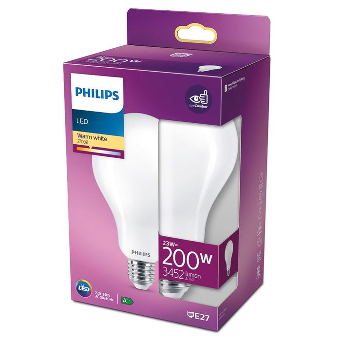 Philips Bombilla Estándar LED E27 23W 3452 lm Luz Cálida 2700K Ø9,5 x 16,5 cm Philips Bombilla Estándar LED E27 23W 3452 lm Luz Cálida 2700K Ø9,5 x 16,5 cm