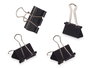 Pincello Set 4 Pinzas Clip Negro Metal 11.5x3.2x1.5 cm (Set de 24)