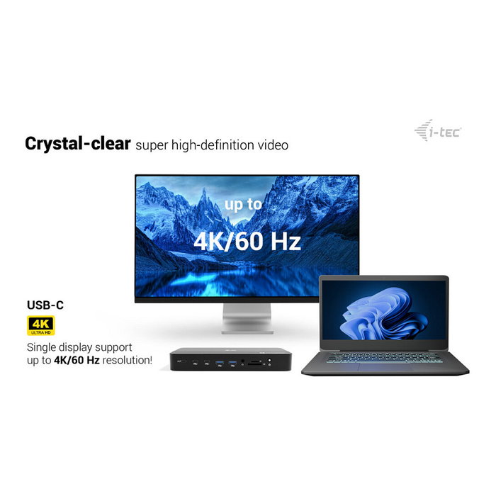 I-Tec TB5 Triple Display Docking Station 2xTB5 1xDP 1x2.5GLAN 1xM.2 6xUSB SD+TF Lector PD 140W 8K Negro