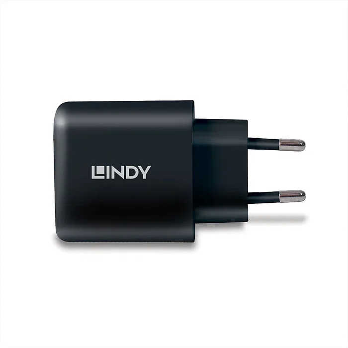 Lindy 73426 Cargador USB-C GaN 65W PD 3.0 Carga Rápida Universal, Negro