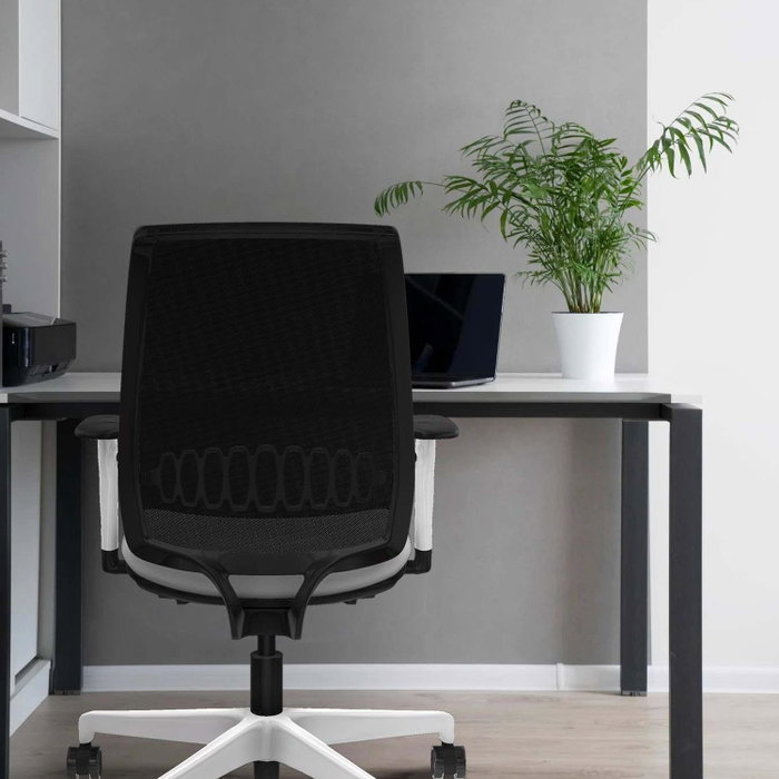 PIQUERAS Y CRESPO Alares Silla de Oficina con Malla Negra y Asiento Amarillo