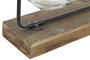 DKD Home Decor Set de 3 Jarrones de Cristal, Metal y Paulownia Negro/Natural