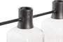 DKD Home Decor Set de 3 Jarrones de Cristal, Metal y Paulownia Negro/Natural