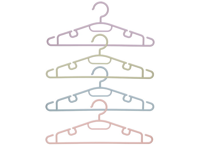 Kipit Set 6 Perchas Surtidas Color Pastel Plástico 39x39x4cm (Set de 24)