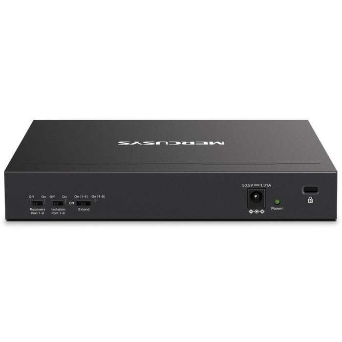 Mercusys MS110CP Switch PoE+ de 10 Puertos Fast Ethernet (10/100) con Montaje en Pared, Negro