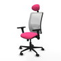 PIQUERAS Y CRESPO Silla de oficina Zulema Rosa y Blanco
