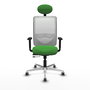 PIQUERAS Y CRESPO Silla de oficina Zulema con mecanismo Sincro/Traslack, Verde y Blanco