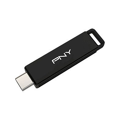 PNY Elite-X 128GB USB 3.2 Tipo C 200MB/s Unidad Flash Giratoria Negra