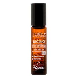 FLORA Aceite Ricino Pestañas y Uñas Roll On 10Ml Bio Cosmos Organic para Rostro, Cuerpo y Cabello