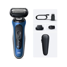 Braun Series 6 62-B1200S (azul/negro) Afeitadora Eléctrica de Láminas con Recortadora de Precisión de Acero Inoxidable, Wet & Dry, 60 min de Autonomía, Azul/Negro