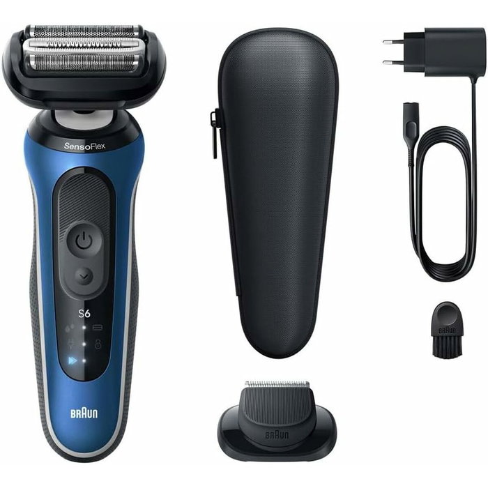 Braun Series 6 62-B1200s Máquina de Afeitar Eléctrica Hombre 3 Cabezales Negro/Azul, Recargable, Mojado/Seco, Apto para Viaje con Cargador y Estuche Braun Series 6 62-B1200s Máquina de Afeitar Eléctrica Hombre 3 Cabezales Negro/Azul, Recargable, Mojado/Seco, Apto para Viaje con Cargador y Estuche