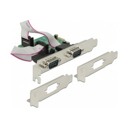 DeLOCK 89641 Tarjeta de Expansión PCI Express x1 a 2 Puertos Serie RS-232 de Alta Velocidad 921K Perfil Bajo - PC