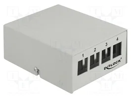 DeLOCK Panel de conexiones Keystone de 4 puertos gris