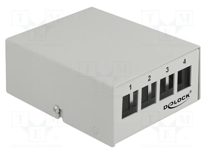 DeLOCK Panel de conexiones Keystone de 4 puertos gris DeLOCK Panel de conexiones Keystone de 4 puertos gris