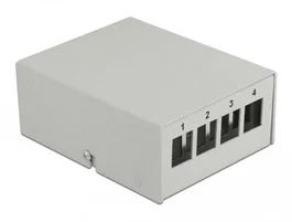 DeLOCK Panel de conexiones Keystone de 4 puertos gris metal 87,3x112,5x45,2 mm
