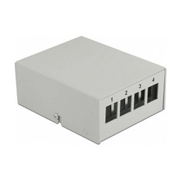 DeLOCK Panel de conexiones Keystone de 4 puertos gris