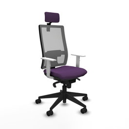 PIQUERAS Y CRESPO Silla de oficina Horna con mecanismo Sincro, Morado y Gris