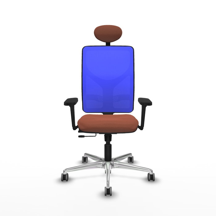 PIQUERAS Y CRESPO Silla de oficina Motilla con mecanismo Sincro/Traslack, Azul y Marrón
