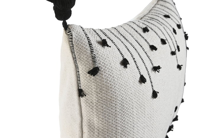 DKD Home Decor Cojin Shabby Naturechic23 Blanco Negro 50 x 30 x 15 cm