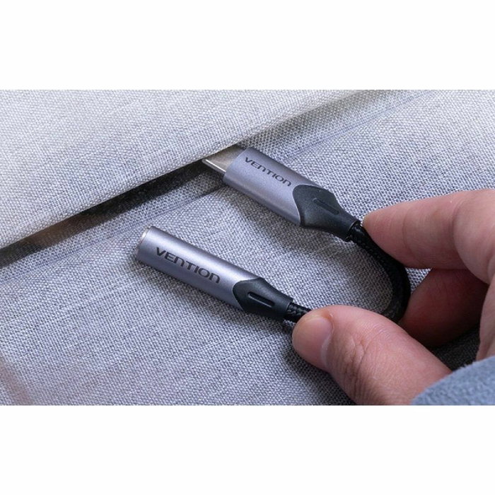 Vention Conversor USB-C a 2xJack 3,5 de 10 cm Gris Aluminio Vention Conversor USB-C a 2xJack 3,5 de 10 cm Gris Aluminio
