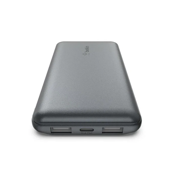 Belkin BoostCharge 10000 mAh Power Bank 15W, Color Gris, Carga Rápida, 3 Puertos (USB-C y USB-A), Cable Incluido Belkin BoostCharge 10000 mAh Power Bank 15W, Color Gris, Carga Rápida, 3 Puertos (USB-C y USB-A), Cable Incluido