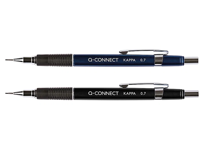 Q-connect Portaminas Kappa 0.7 mm con Sujeción de Caucho y Punta Retráctil Económico