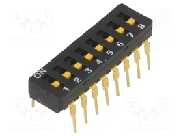 Aratas DIP-SWITCH A6D-8100 de 8 secciones ON-OFF