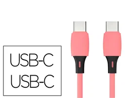 Q-connect Cable USB-C a USB-C PVC 2m Rosa