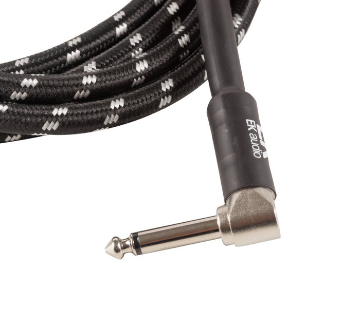 Ek Cable para Guitarra Jack a Jack Recto y Acodado de Tela Trenzada de 3m