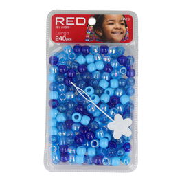 Red Kiss L Hair Beads 240 Pcs (Blue Asst) Apolas de cabello